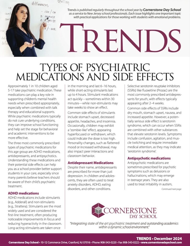 Cornerstone Trends: Types of Psychiatric Medications and Side Effects