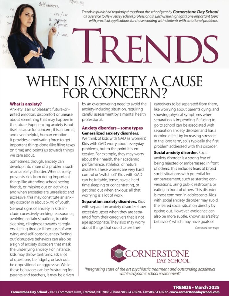 Cornerstone Trends: When is Anxiety a Cause for Concern?