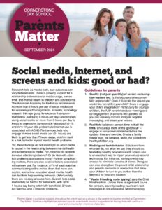 Parents Matter September 2024 - Social media, internet and screens and kids: good or bad?