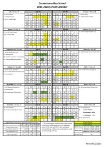 Image of 2025/2026 School Calendar by Month